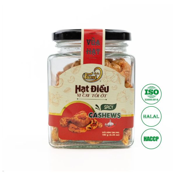 Hạt Điều Tỏi Ớt Hũ Thủy Tinh 180g - Ảnh 1