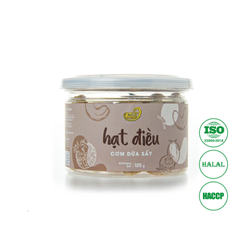 Hạt Điều Vị Cơm Dừa Sấy Hũ Nắp Nhôm 120g