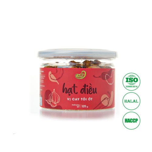 Hạt Điều Vị Cay Tỏi Ớt  Hũ Nắp Nhôm 120g